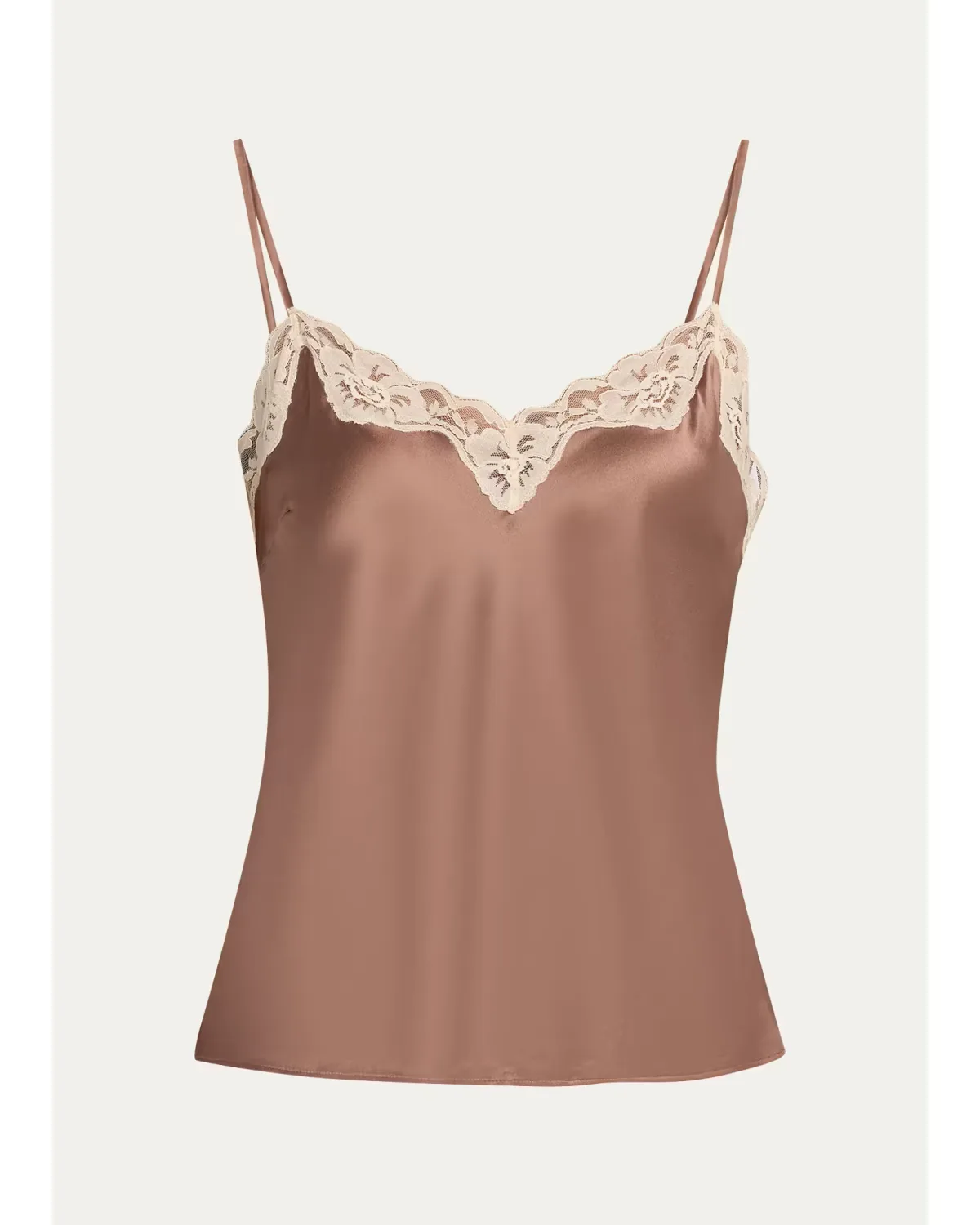 Franna Lace-Trim Silk Top by LoveShackFancy