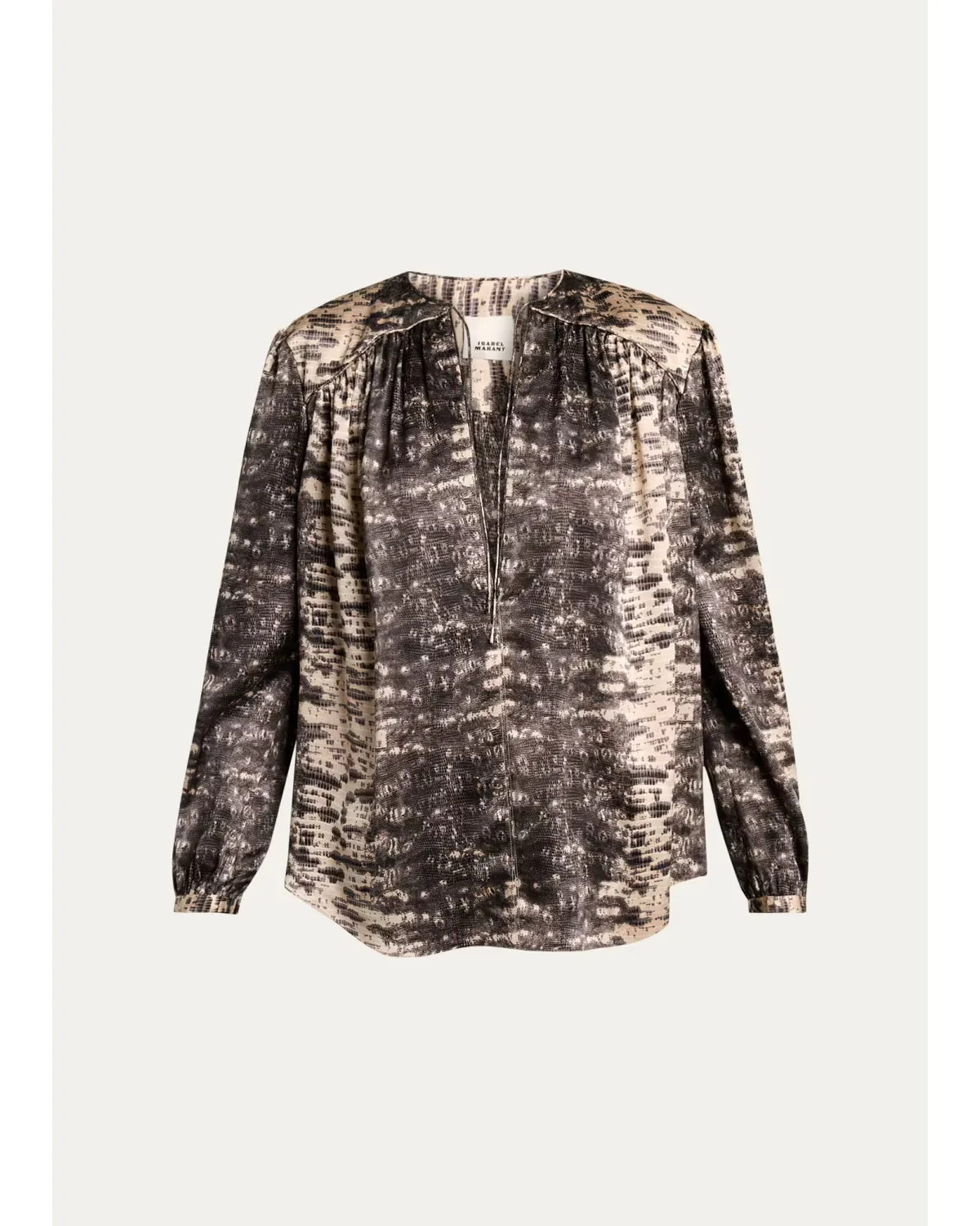 Laraya Snake-Print Silk Peasant Blouse by Isabel Marant