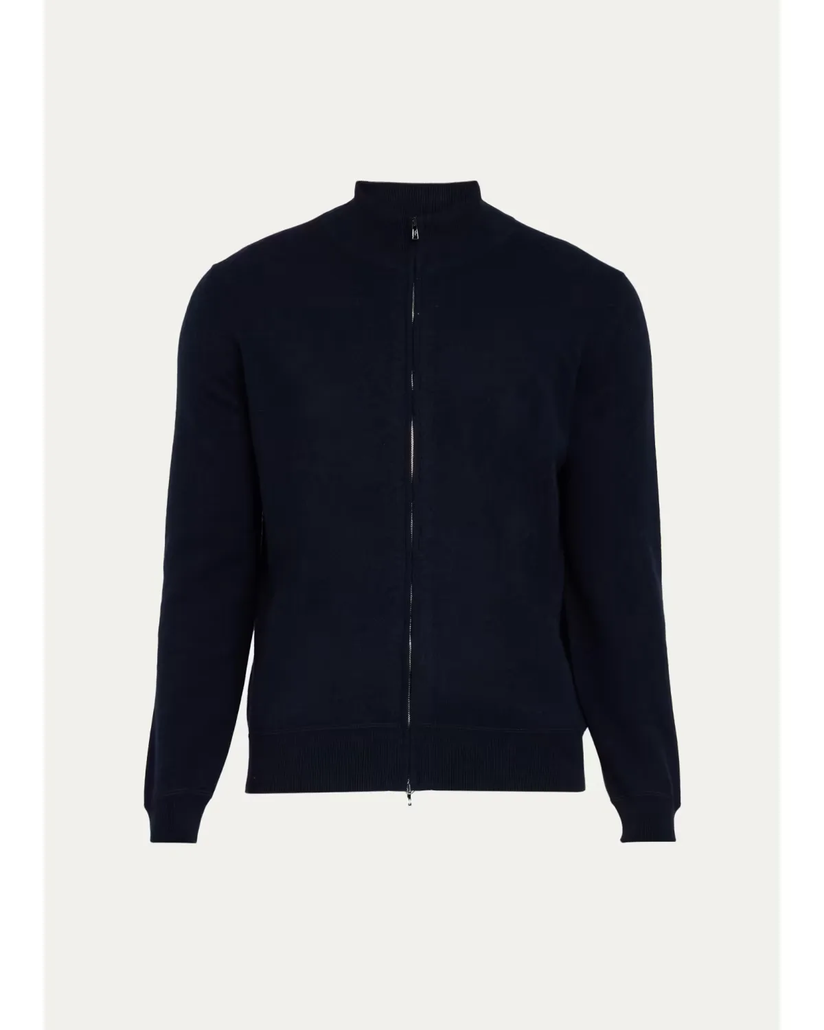 Cashmere Sport Stitch Full-Zip Bomber Cardigan by Fioroni