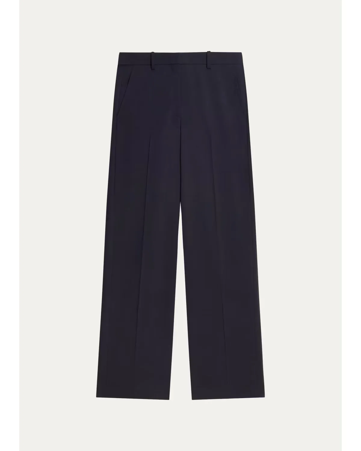 Pleated Stretch Wool Wide-Leg Trousers by Theory