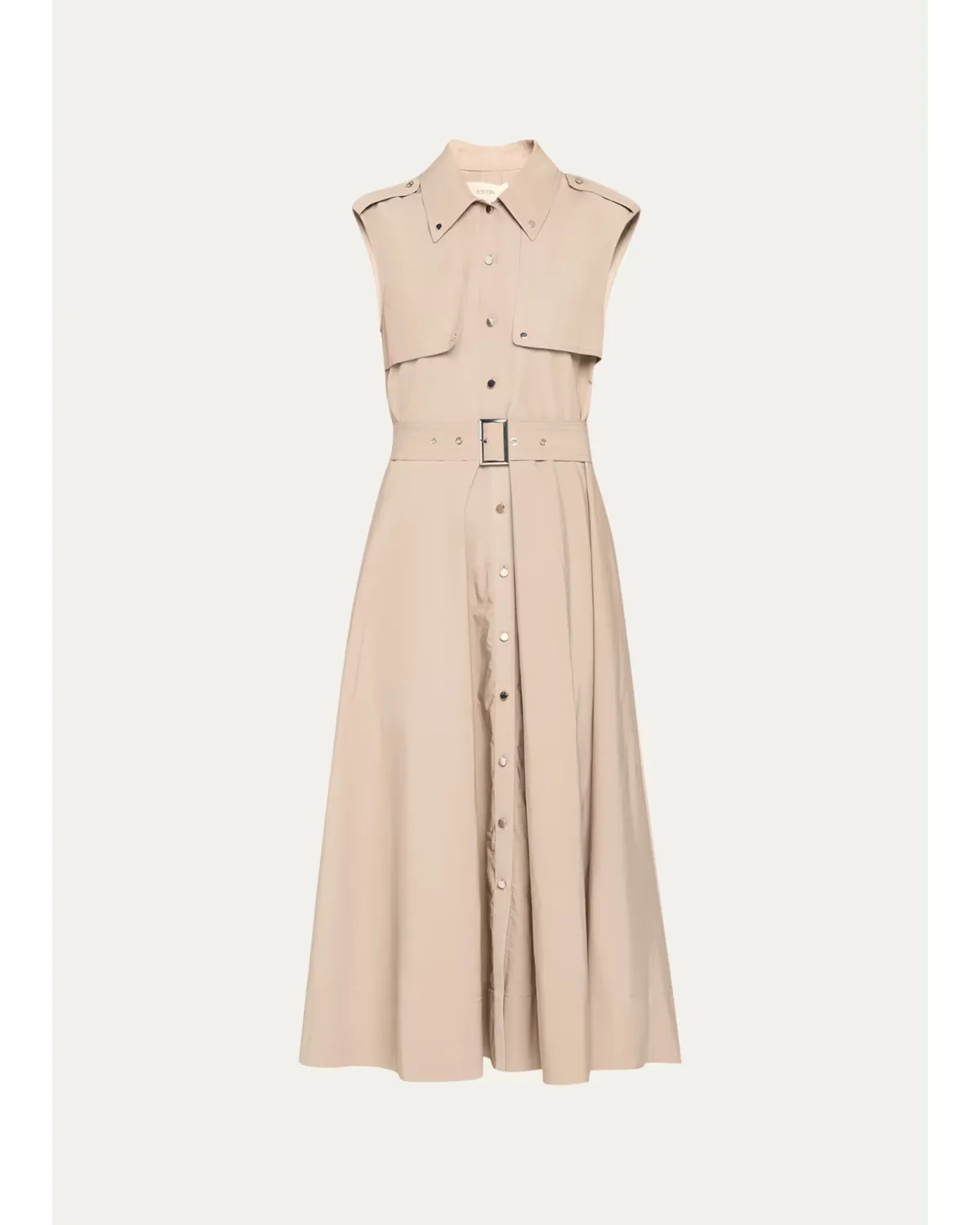Gail Sleeveless Belted Midi Trench Dress by Toccin