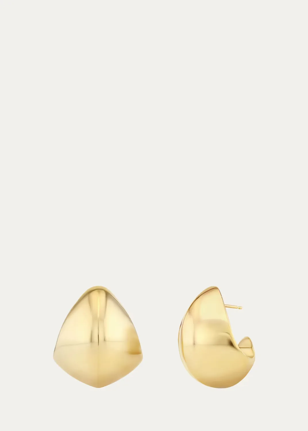 18K Yellow Gold Large Tapered Hoop Earrings by Lizzie Mandler Fine Jewelry