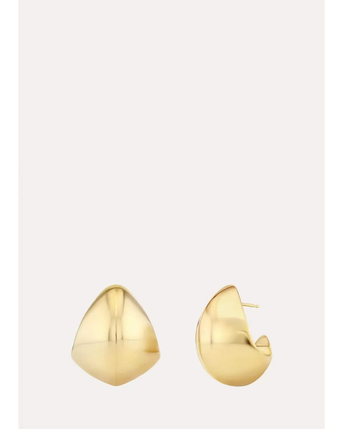18K Yellow Gold Large Tapered Hoop Earrings