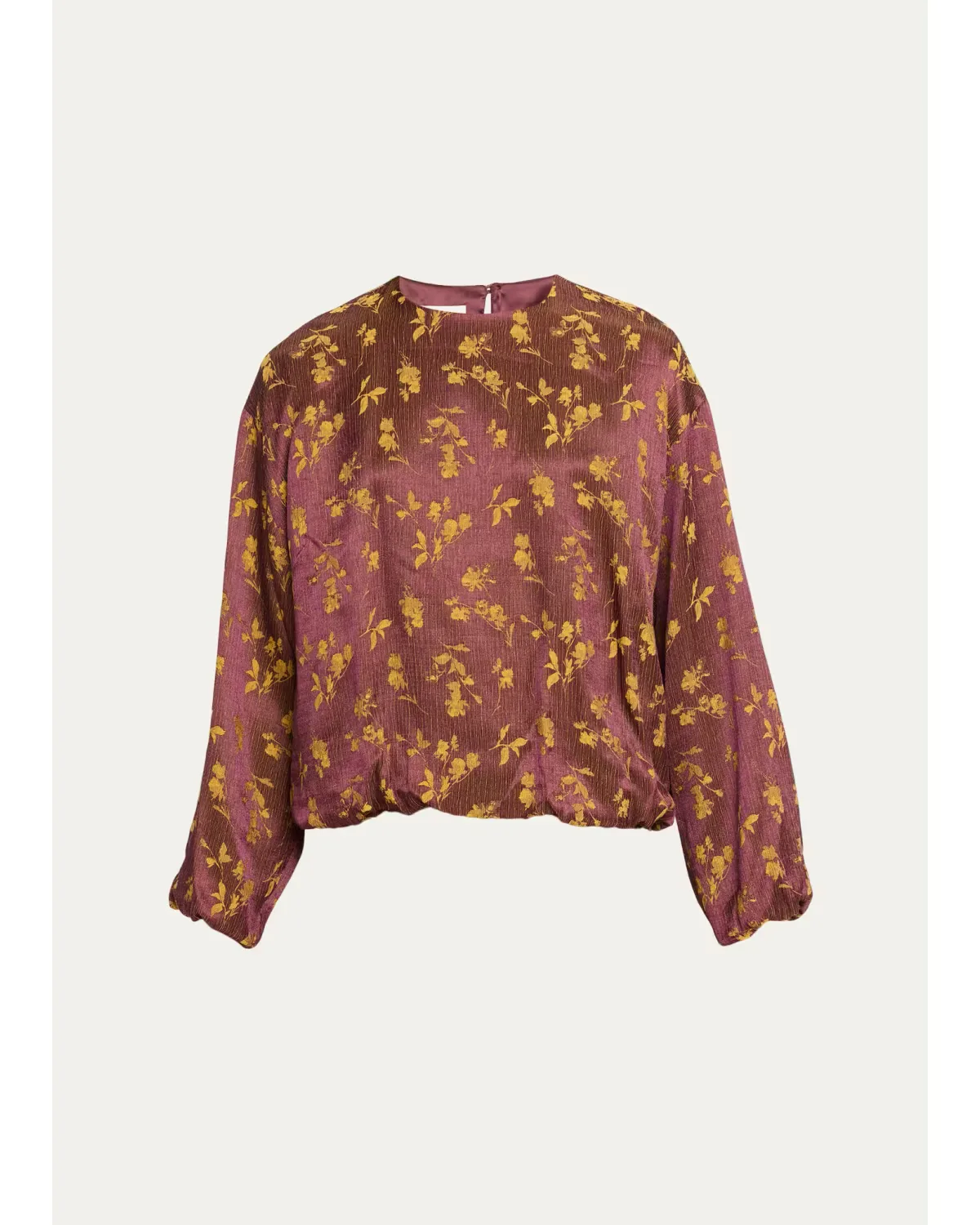 Long-Sleeve Floral Jacquard Balloon Top by Dries Van Noten
