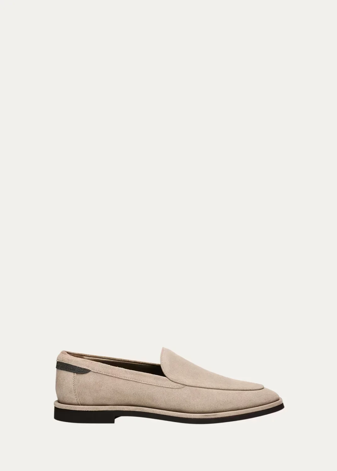 Suede Loafers W/ Monili by Brunello Cucinelli