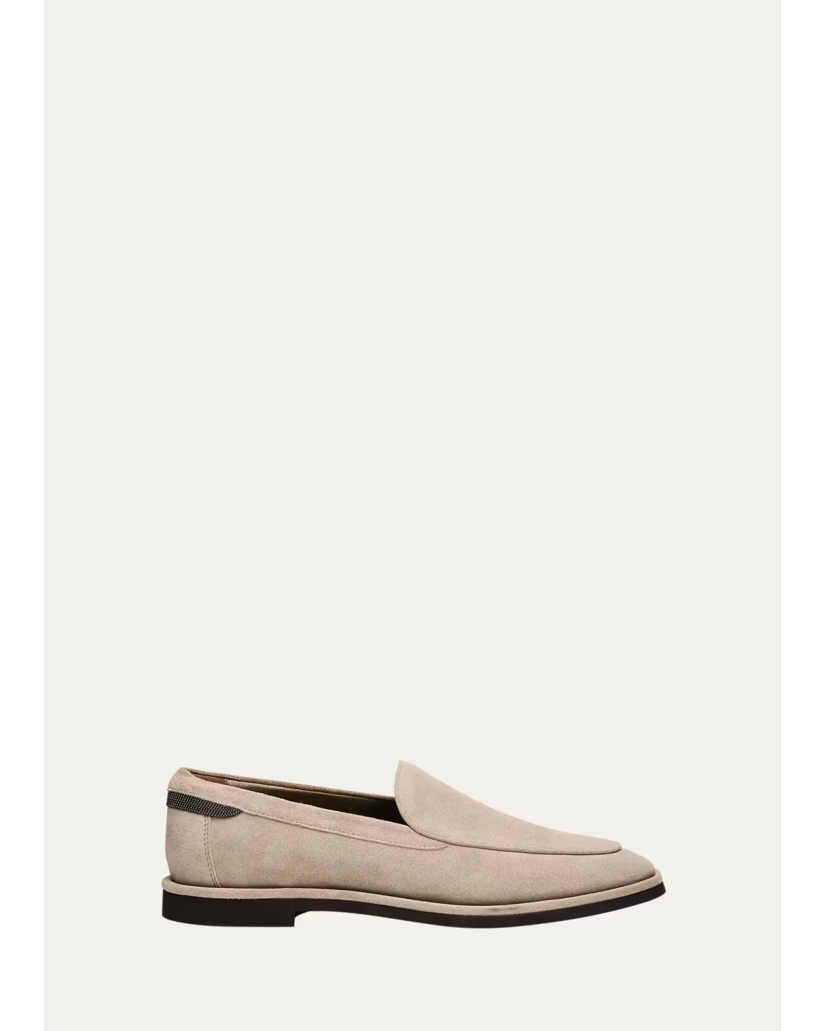 Suede Loafers W/ Monili by Brunello Cucinelli