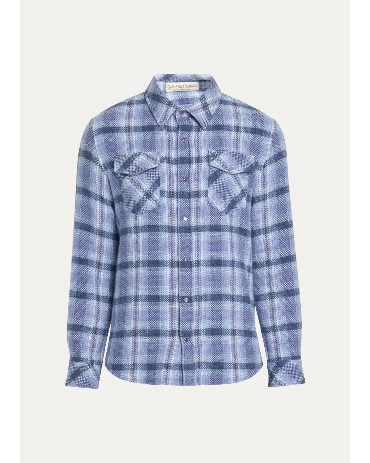 Plaid Cashmere Shirt - DENIM by Gods True Cashmere