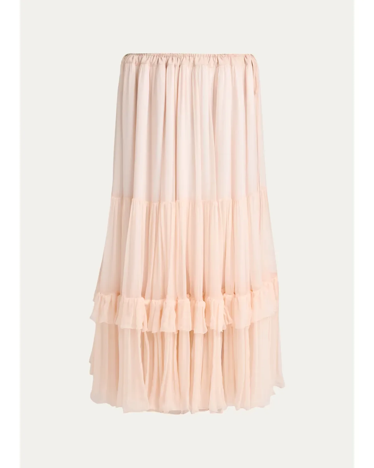 Silk Tiered Maxi Skirt by Chloé