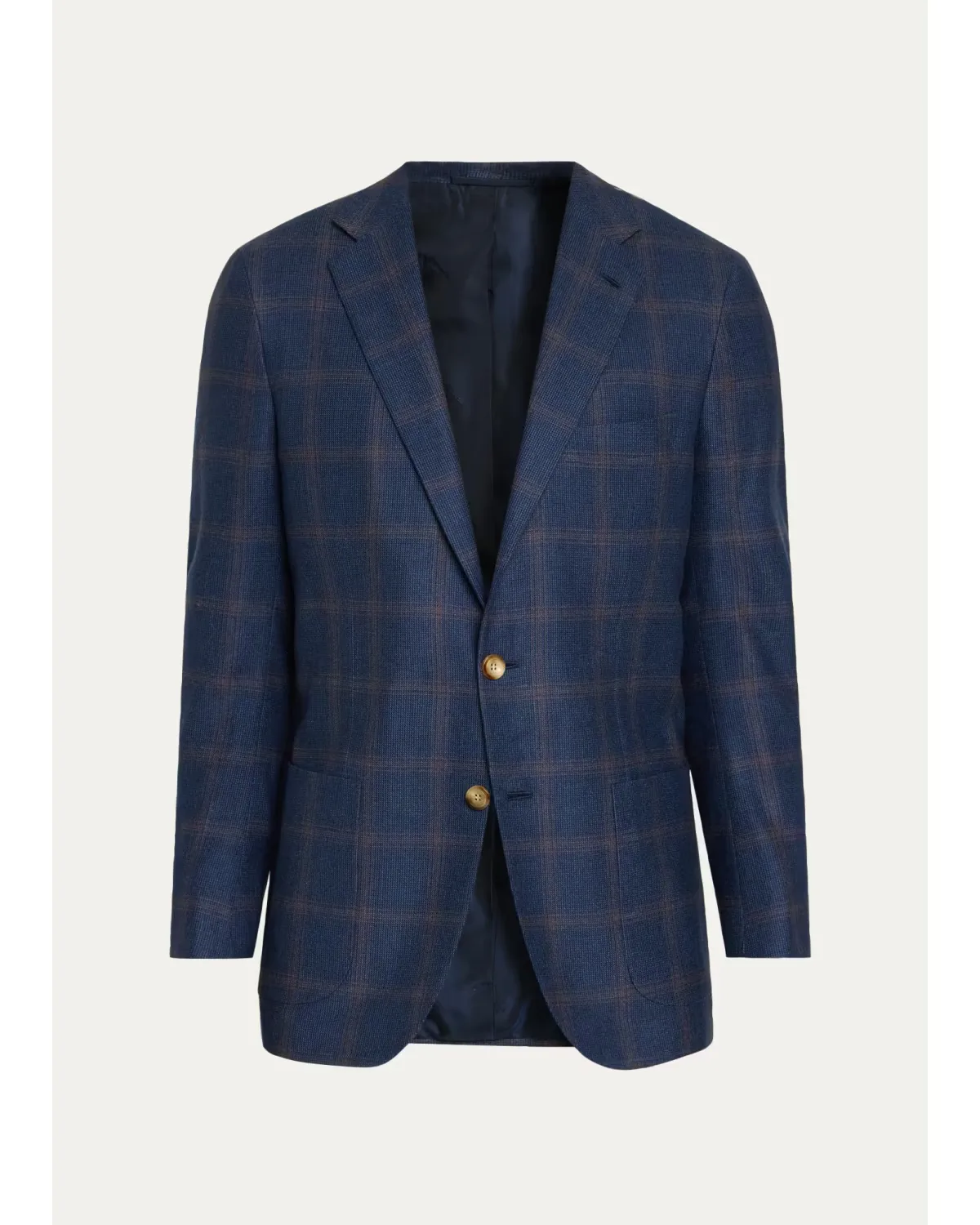 Cashmere & Wool Windowpane Single-Breasted Sport Coat by Kiton