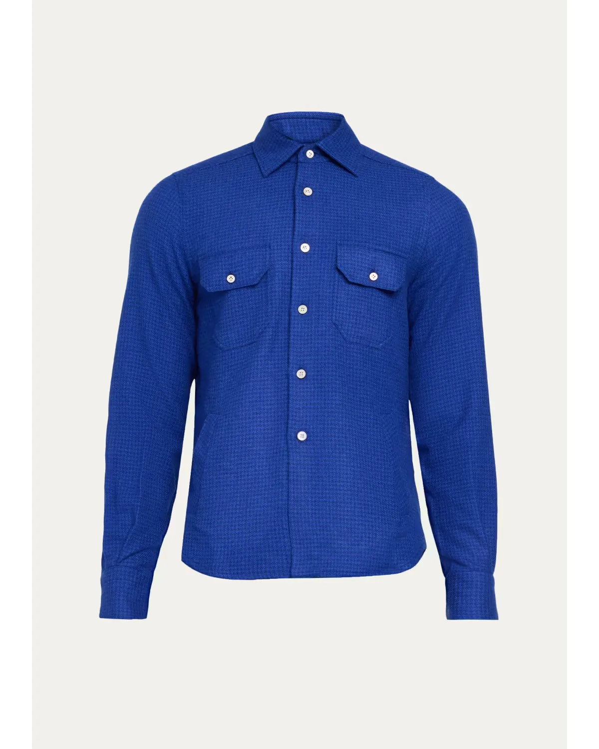 Cashmere Houndstooth Overshirt by Kiton