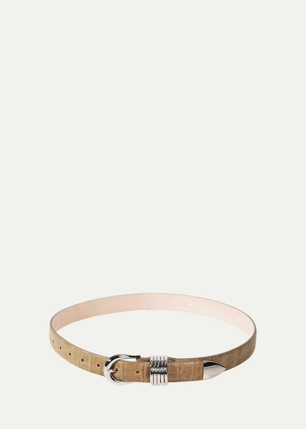 Hollyhock Alligator-Embossed Leather Belt by Dhanche