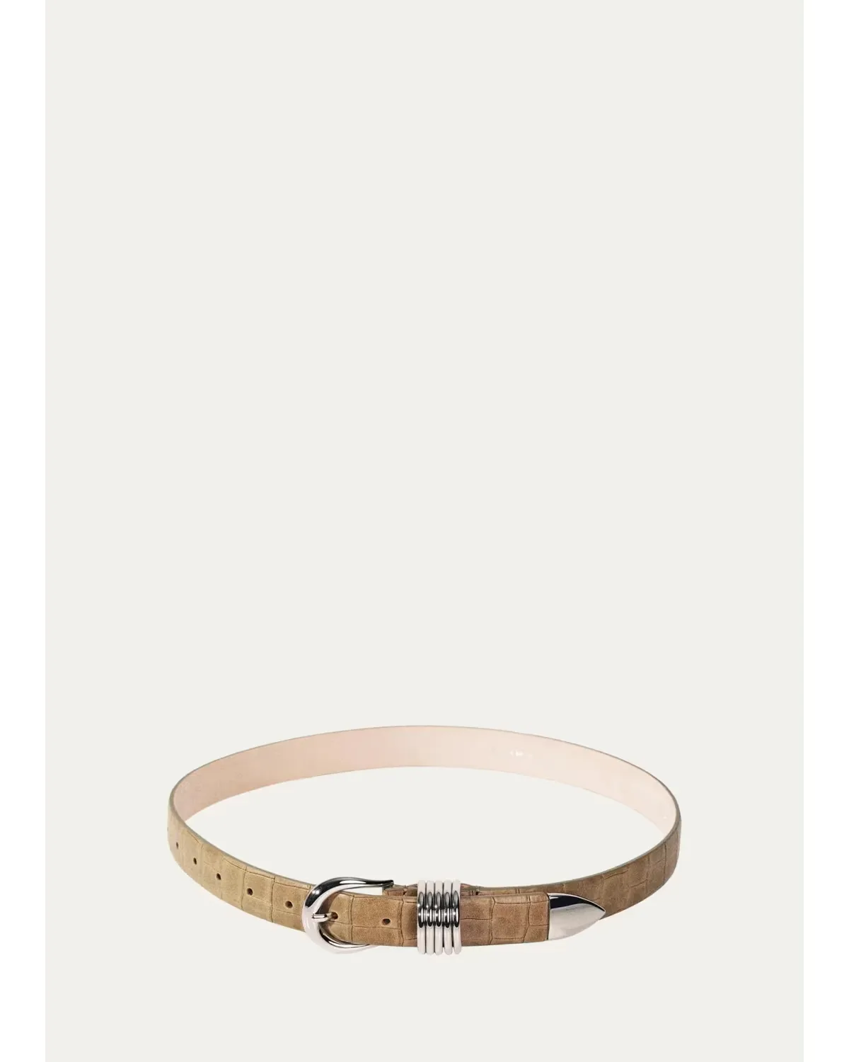 Hollyhock Alligator-Embossed Leather Belt by Dhanche