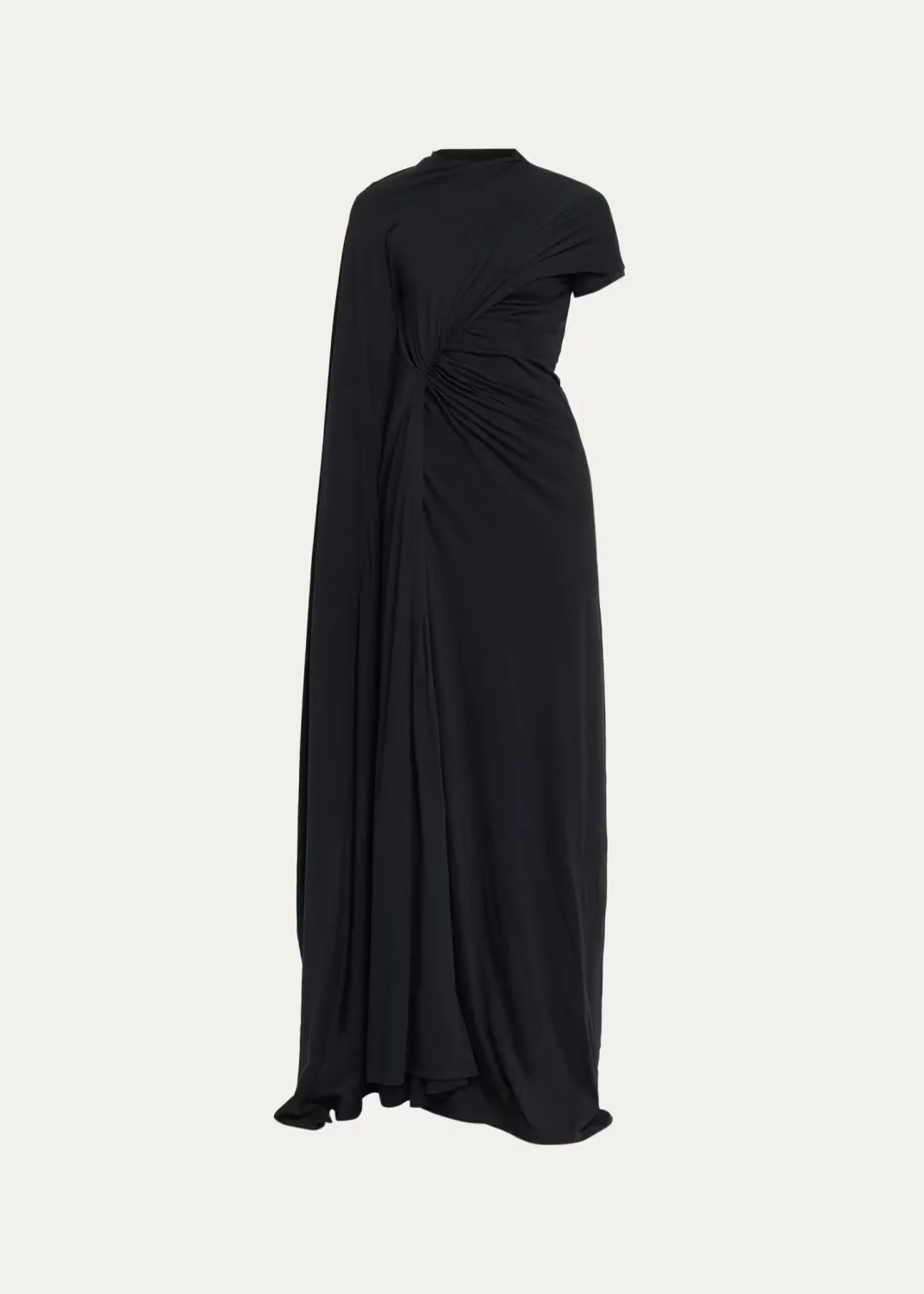 Asymmetric Twisted Drape Jersey Maxi Dress