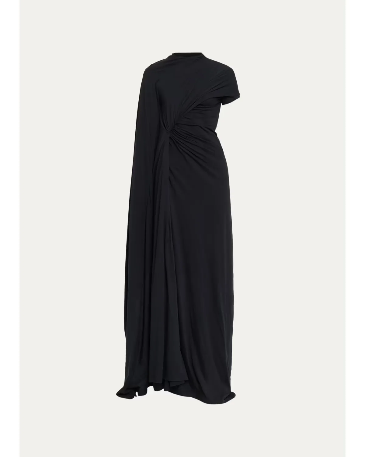 Asymmetric Twisted Drape Jersey Maxi Dress