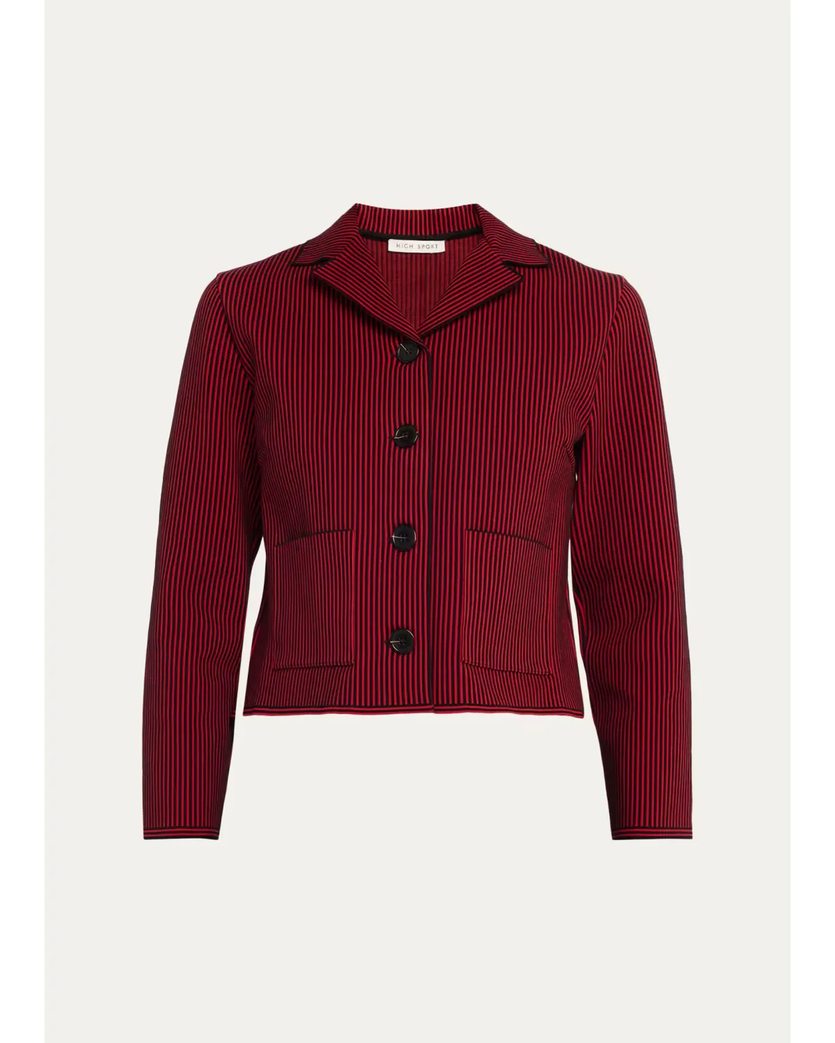 Maude Seersucker Single-Breasted Jacket by HIGH SPORT