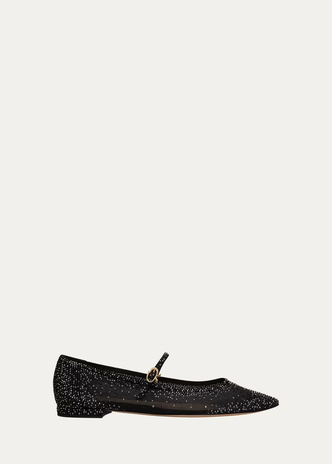 Strass Organza Mary Jane Ballerina Flats