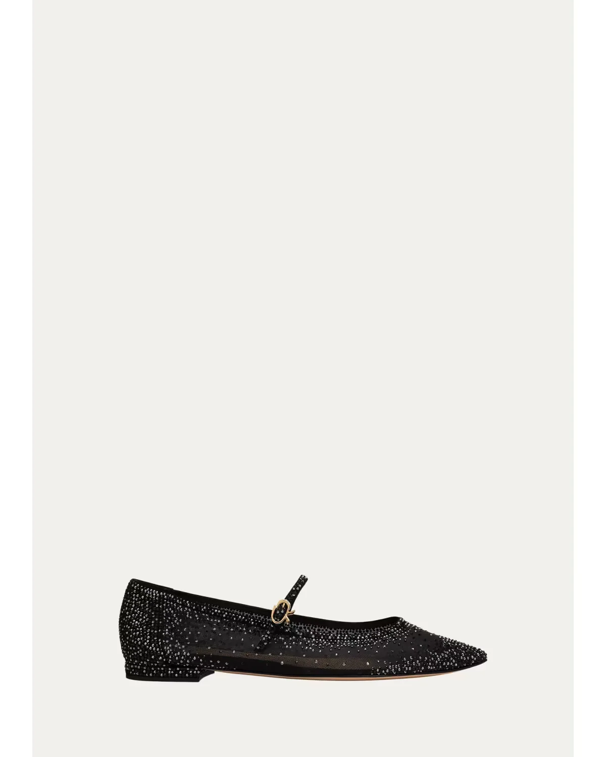 Strass Organza Mary Jane Ballerina Flats