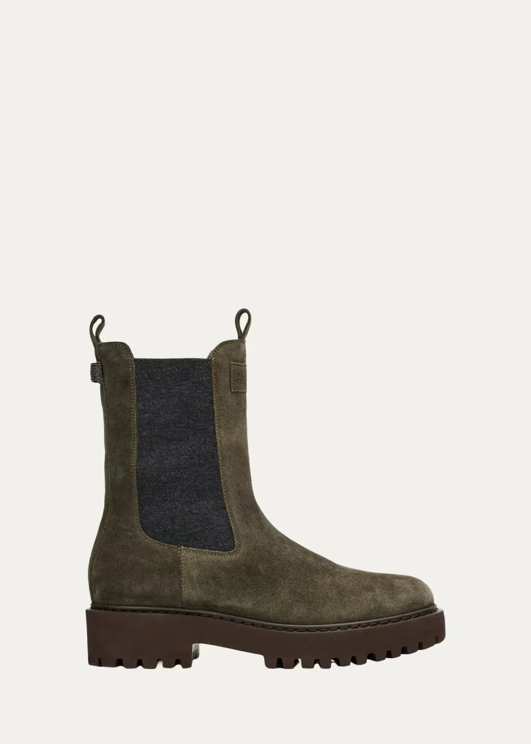 Suede Combat Boots by Brunello Cucinelli
