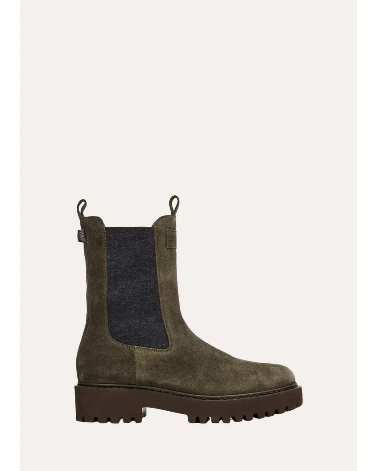 Suede Combat Boots by Brunello Cucinelli