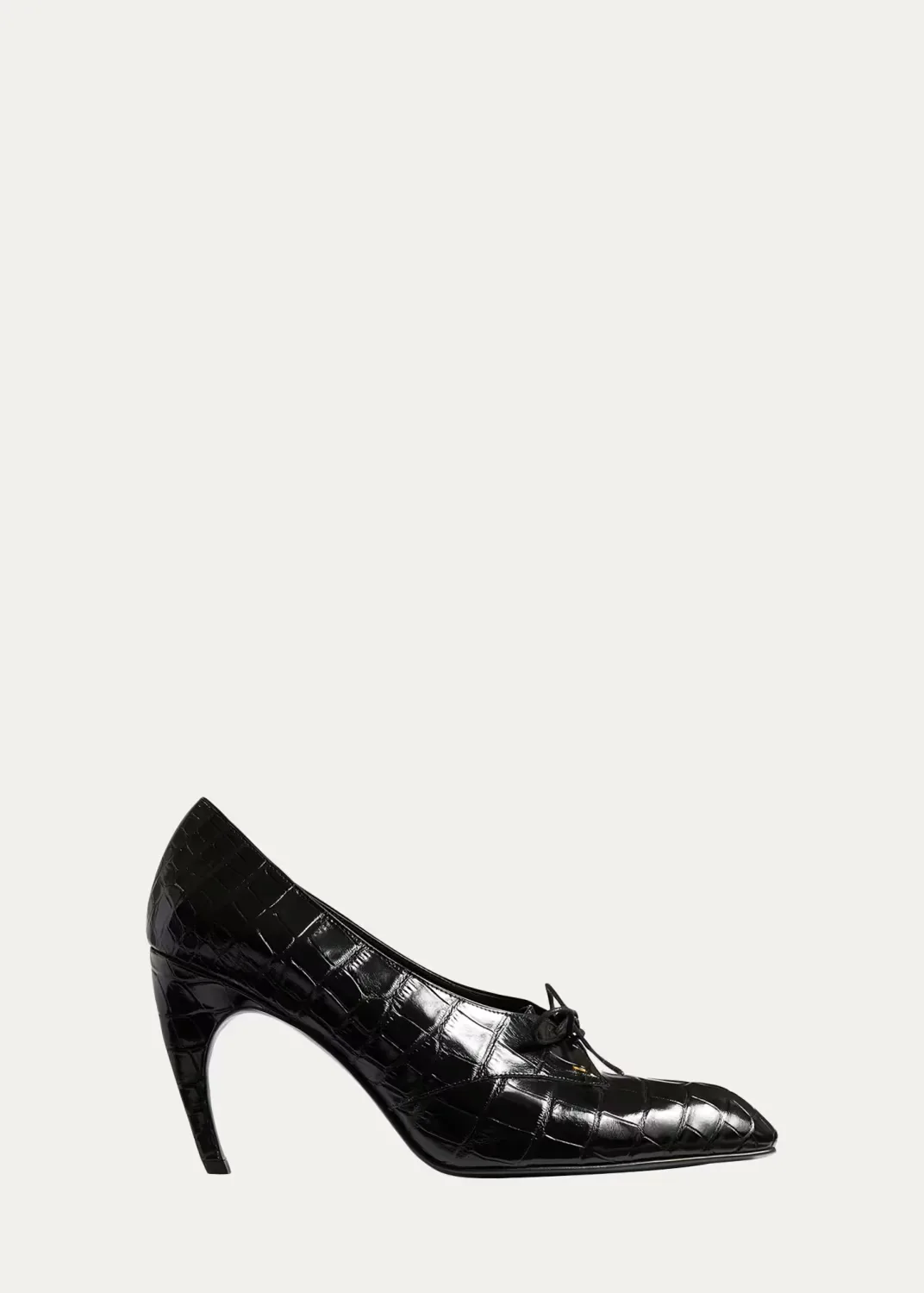85mm Colt Croc-Embossed Patent Leather Oxford Pumps by Khaite