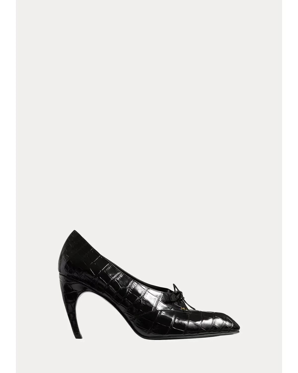 85mm Colt Croc-Embossed Patent Leather Oxford Pumps by Khaite