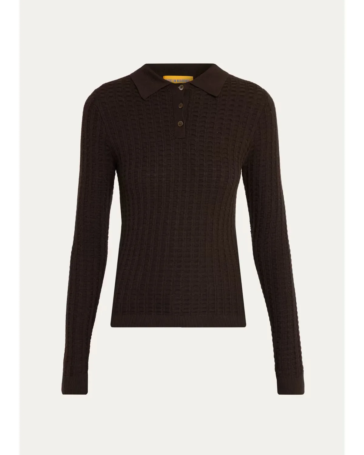 Waffle-Knit Cashmere Polo Sweater by Guest in Residence