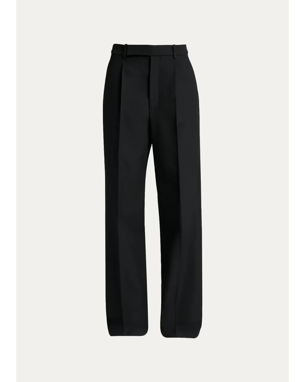 Wool Grain De Poudre Straight-Leg Trousers by Saint Laurent