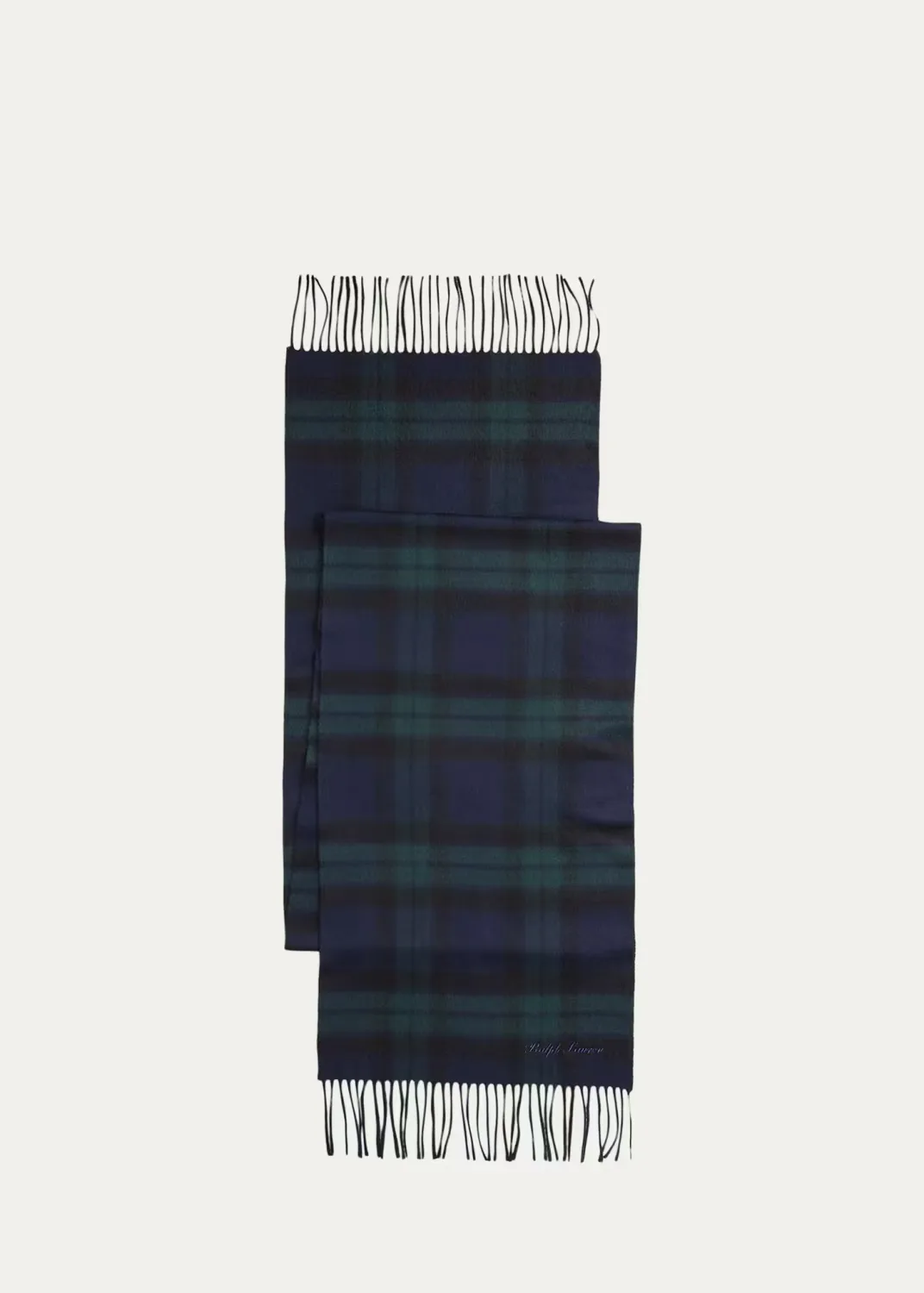 Plaid Cashmere Fringe Scarf by Ralph Lauren