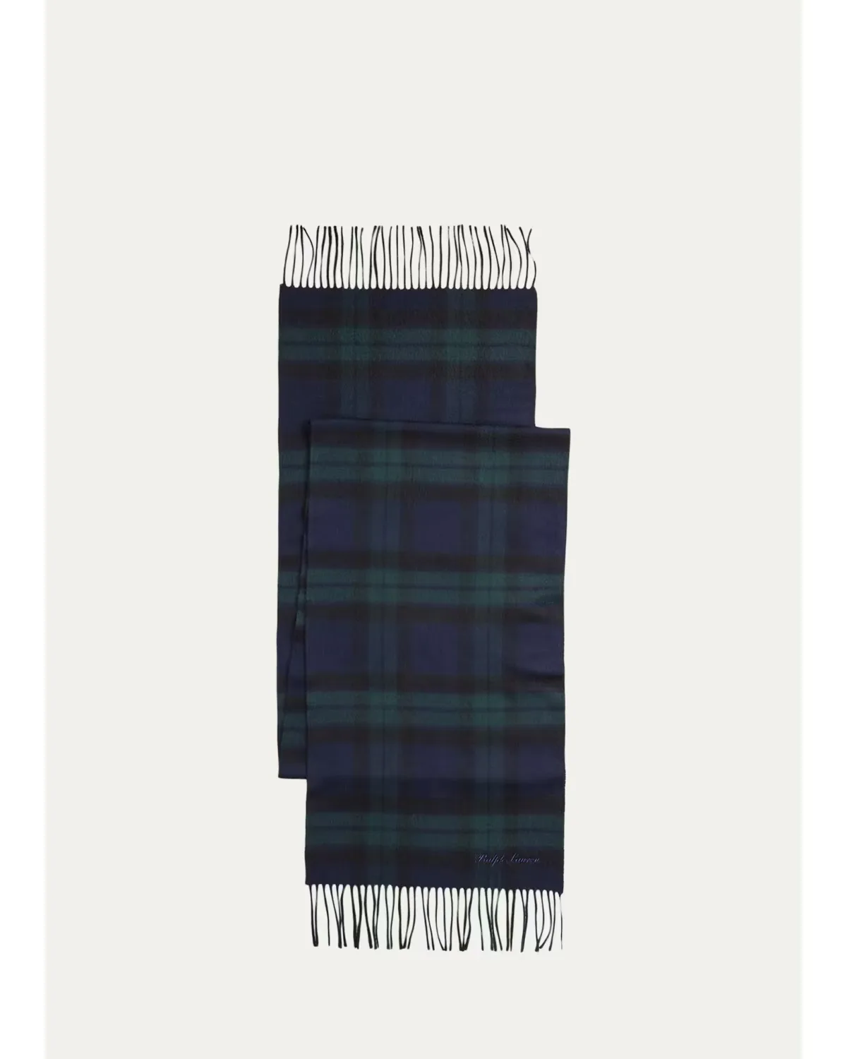 Plaid Cashmere Fringe Scarf