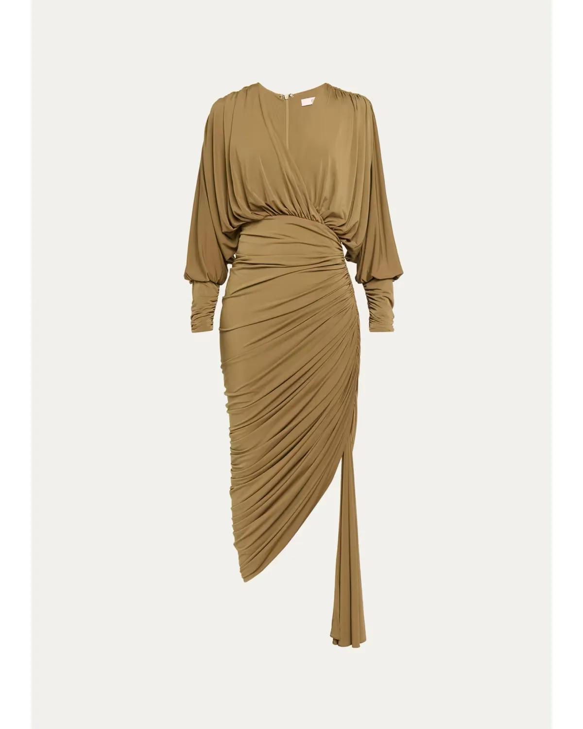 Gaia Draped Blouson Matte Jersey Midi Dress by Et Ochs