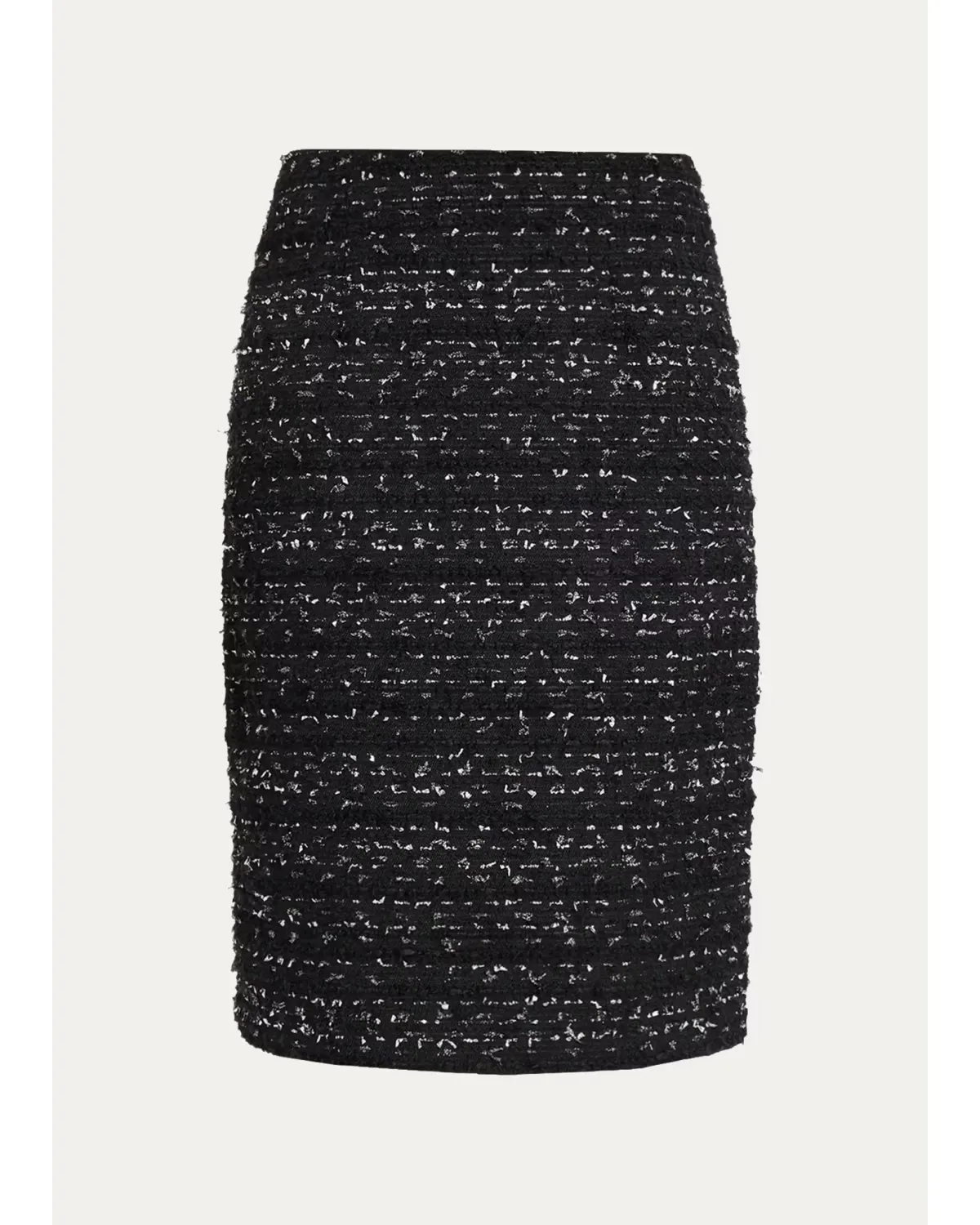 Metallic Tweed Knee-Length Pencil Skirt