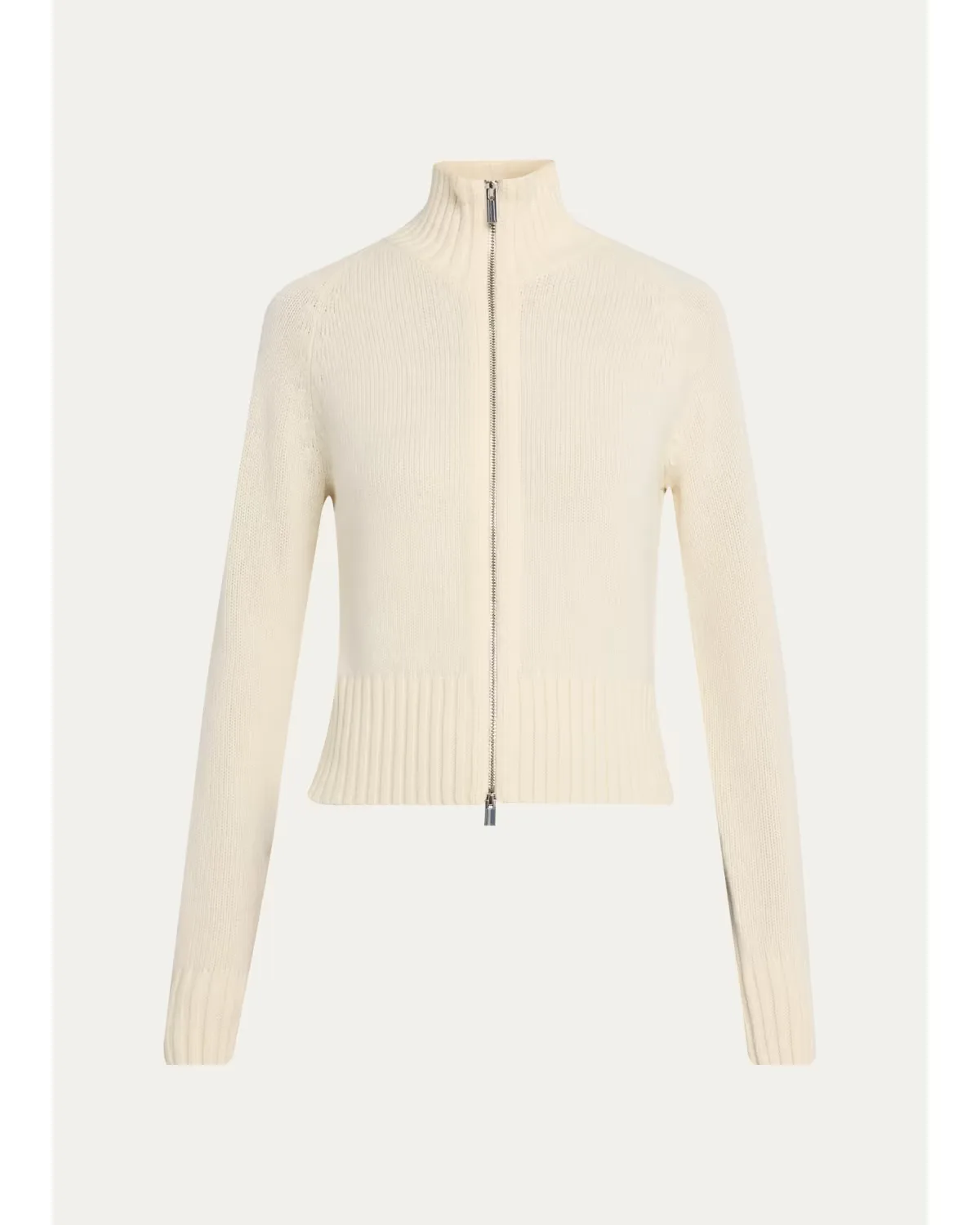 Raglan-Sleeve Zip Wool Knit Cardigan by Theory