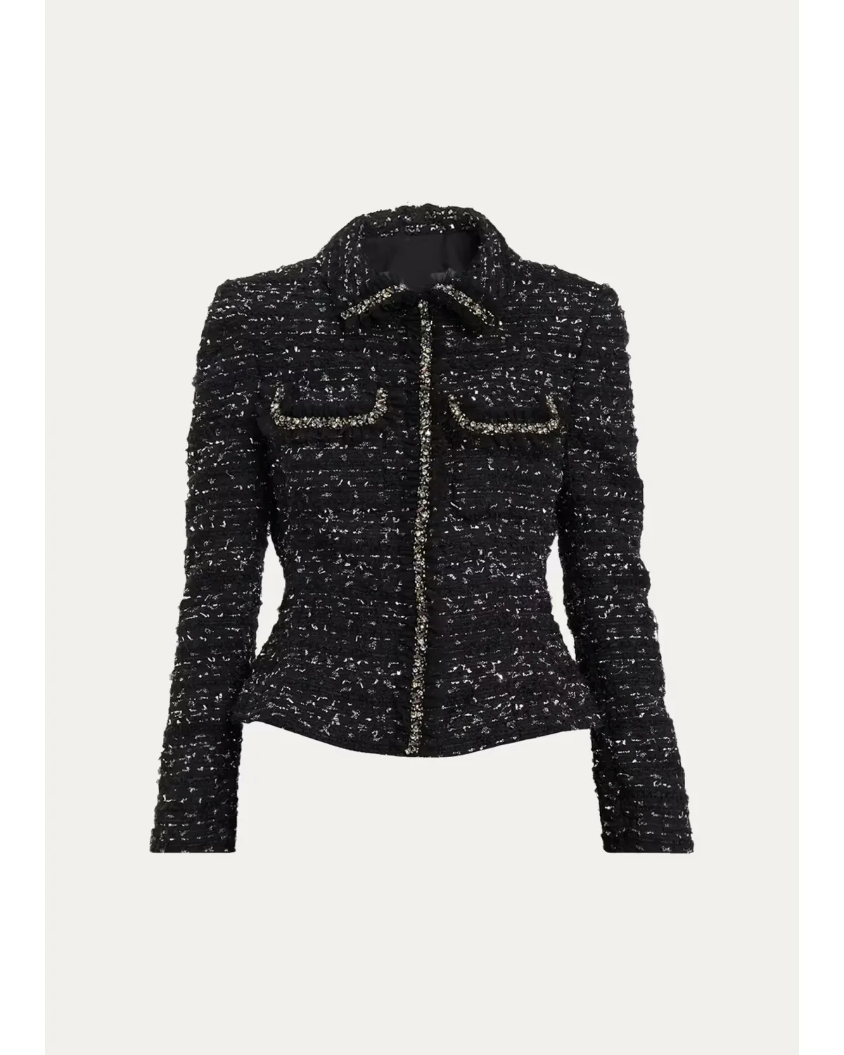 Beaded Metallic Boucle Jacket