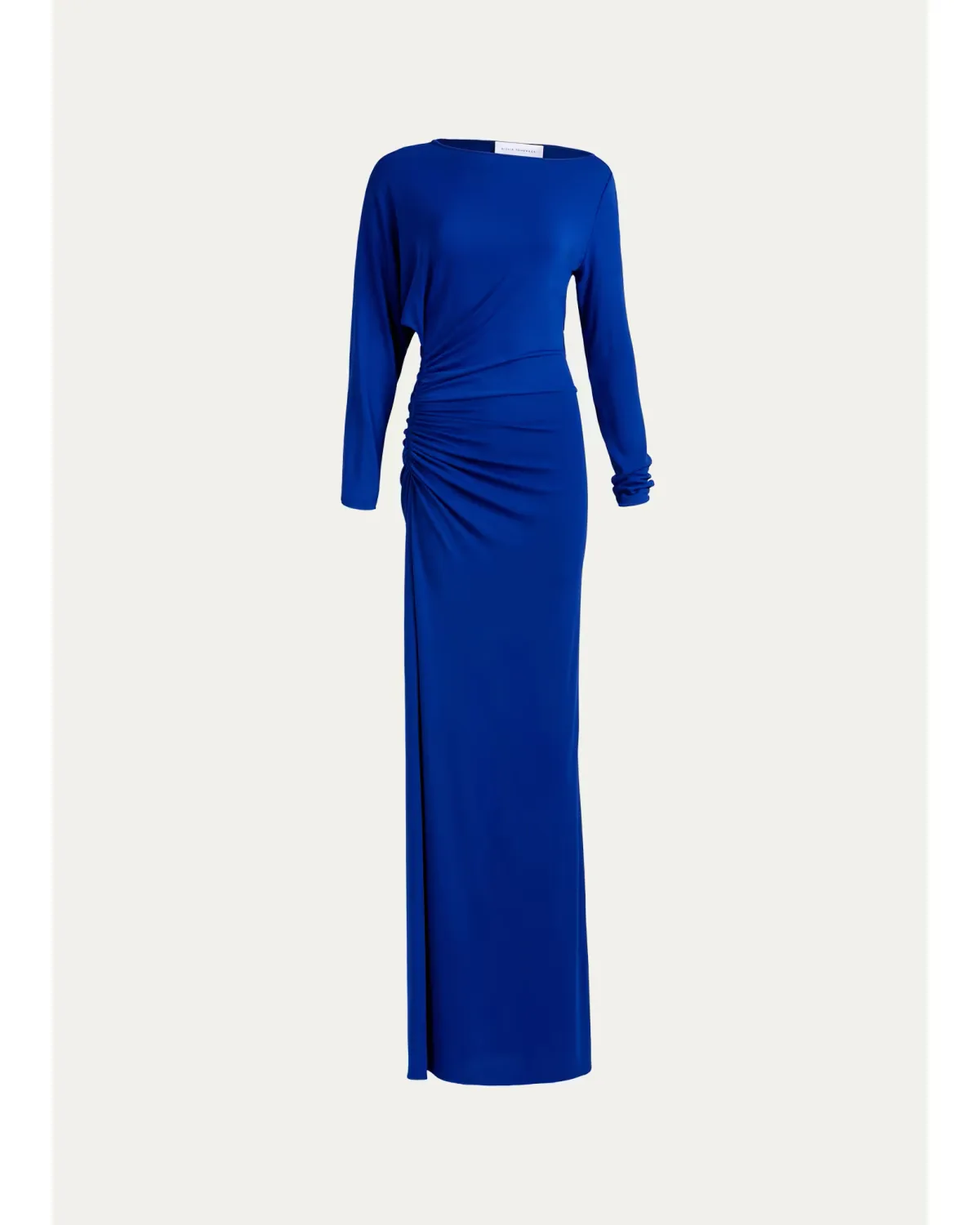 Laken Ruched Jersey Asymmetric Long-Sleeve Maxi Dress by Silvia Tcherassi
