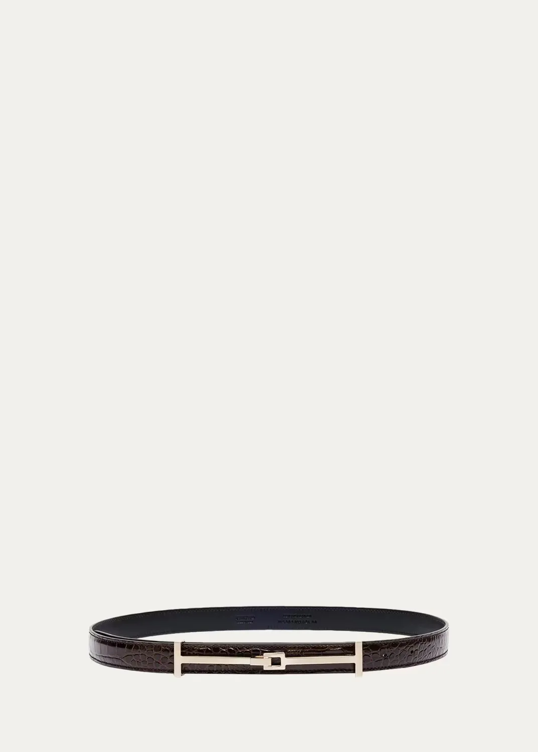 Double T Crocodile-Embossed Leather Belt by Tom Ford