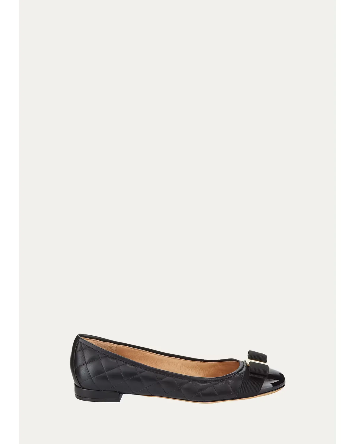 Varina Quilted Bow Ballet Flats by Ferragamo