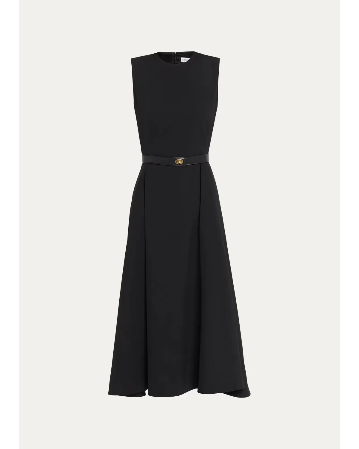 Amelia Sleeveless Belted Wool Twill Midi Dress by Burberry