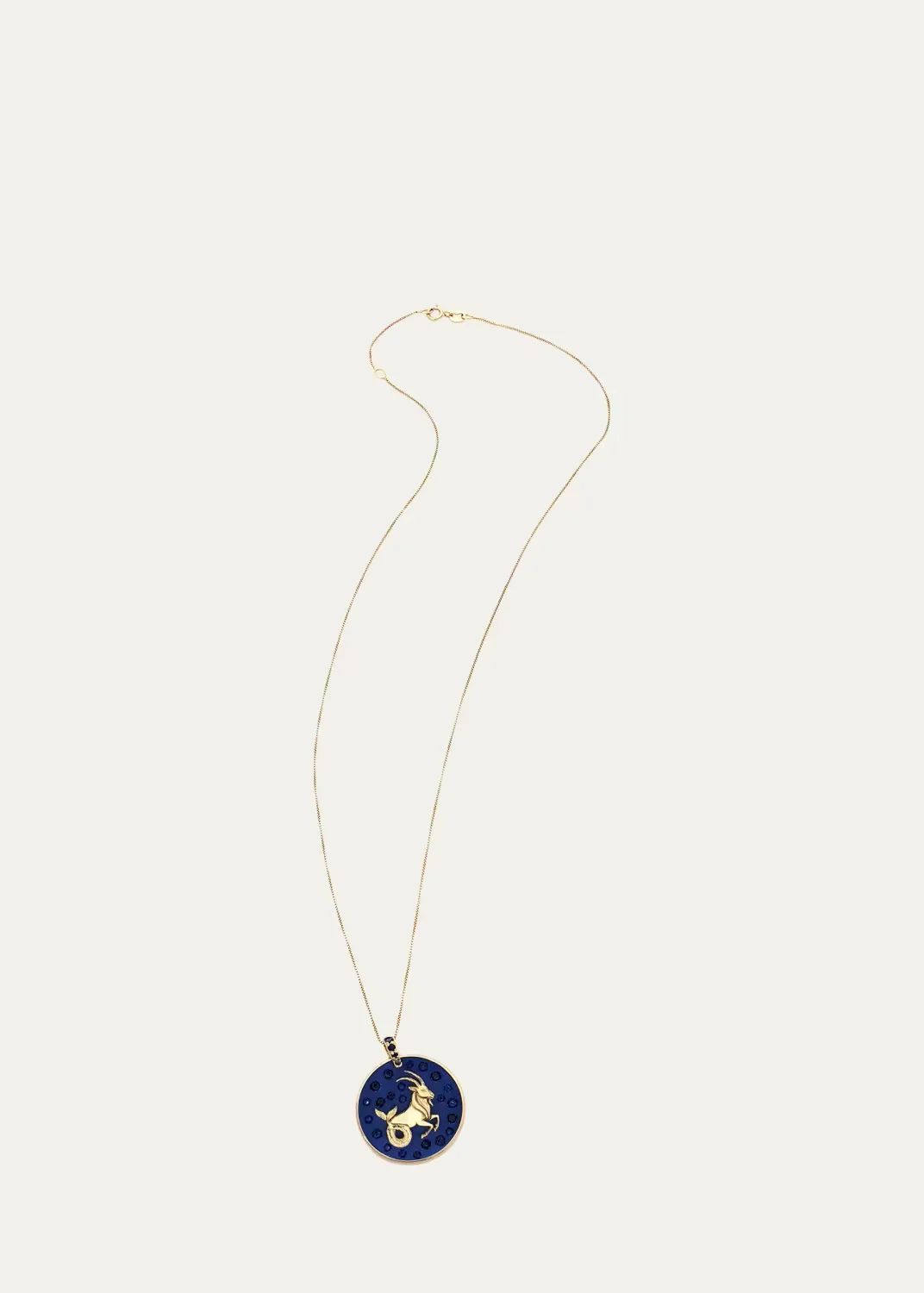 18K Yellow Gold, Sterling Silver & Titanium Capricorn Pendant Necklace by FARAONE MENNELLA by R.F.M.A.S.