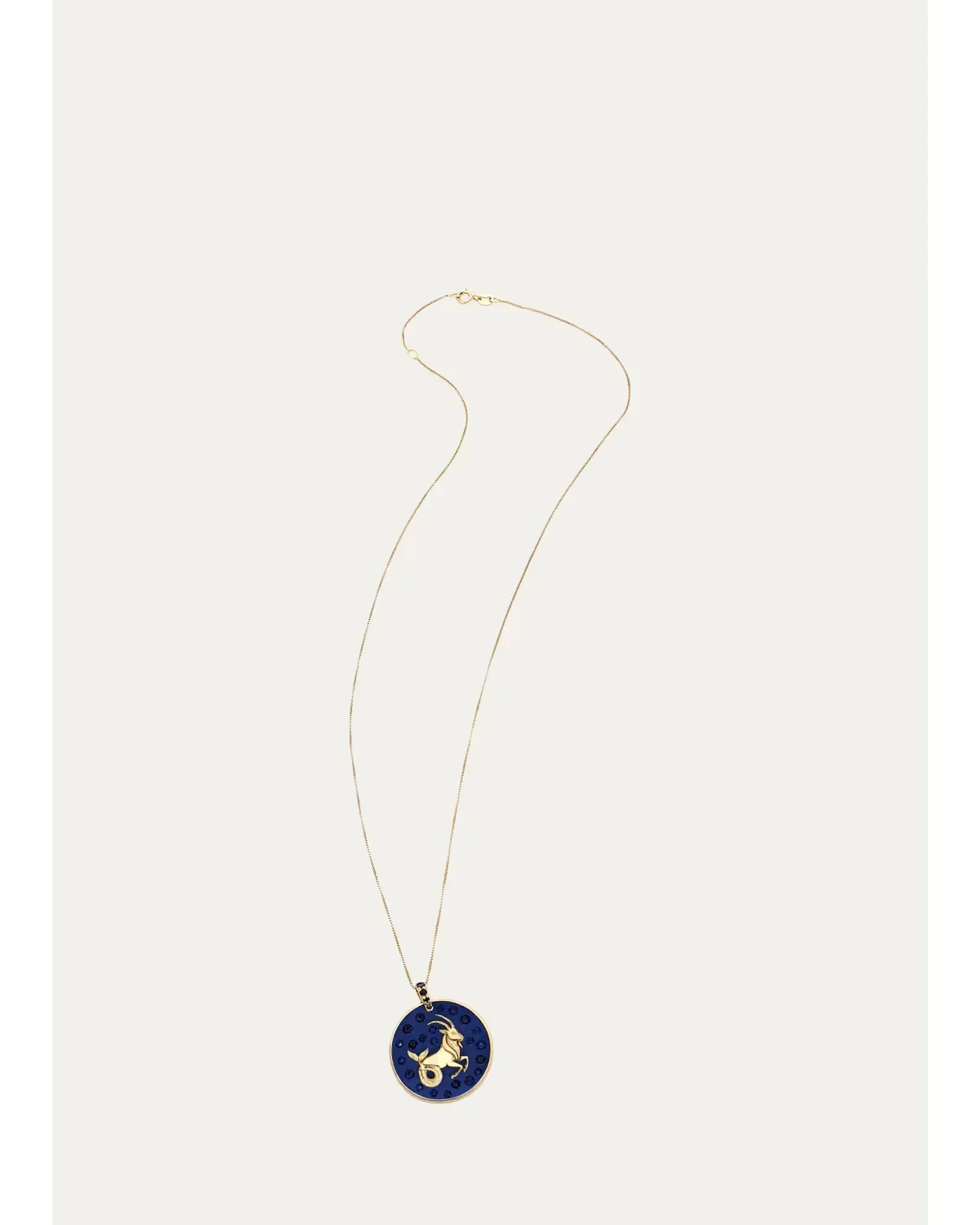 18K Yellow Gold, Sterling Silver & Titanium Capricorn Pendant Necklace by FARAONE MENNELLA by R.F.M.A.S.