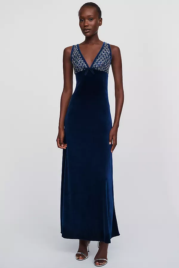 Serefina Velvet Midi Dress by Saylor