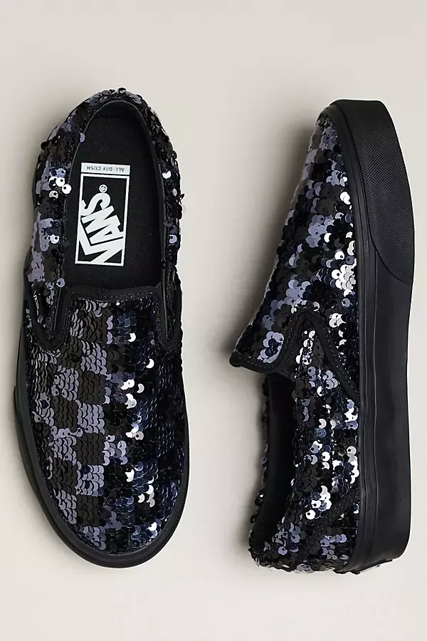 Classic Sequin Checker Slip-Ons by Vans