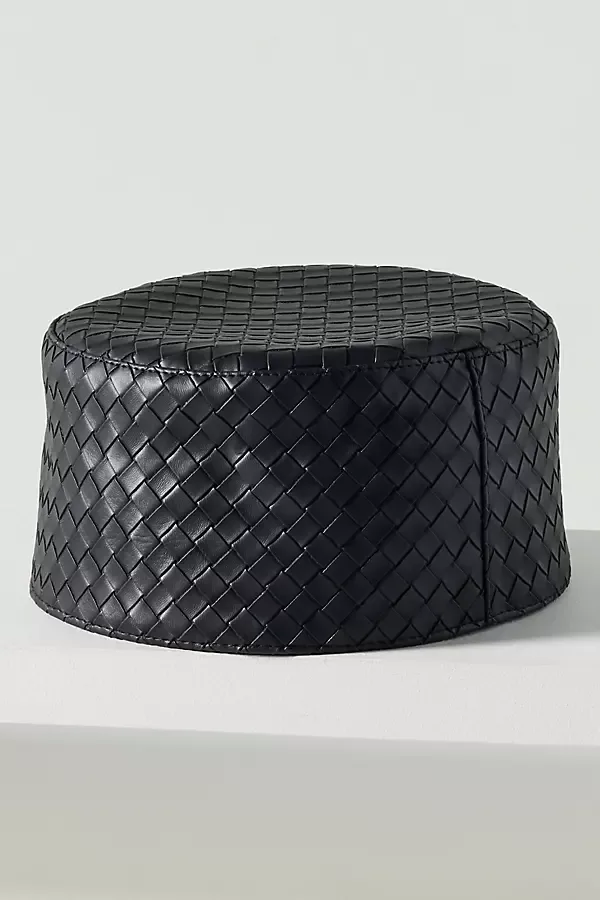 Woven Leather Pillbox Hat by Wyeth