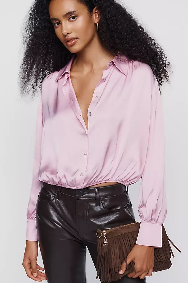 Silken Cinched Blouse by Anthropologie
