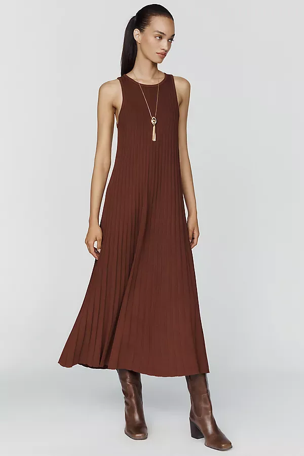 Pleated Knit Midi Dress by English Factory