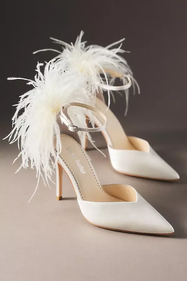 Tate Faux Feather Pumps by Bella Belle