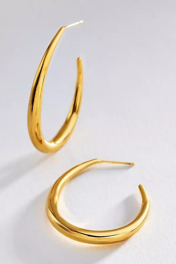 Water Resistant Tapered Hoop Earrings