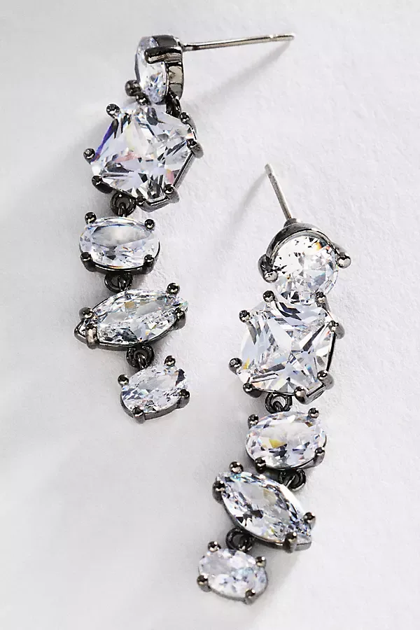Mixed Crystal Drop Earrings
