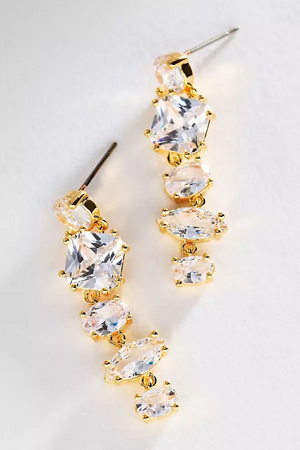 Mixed Crystal Drop Earrings