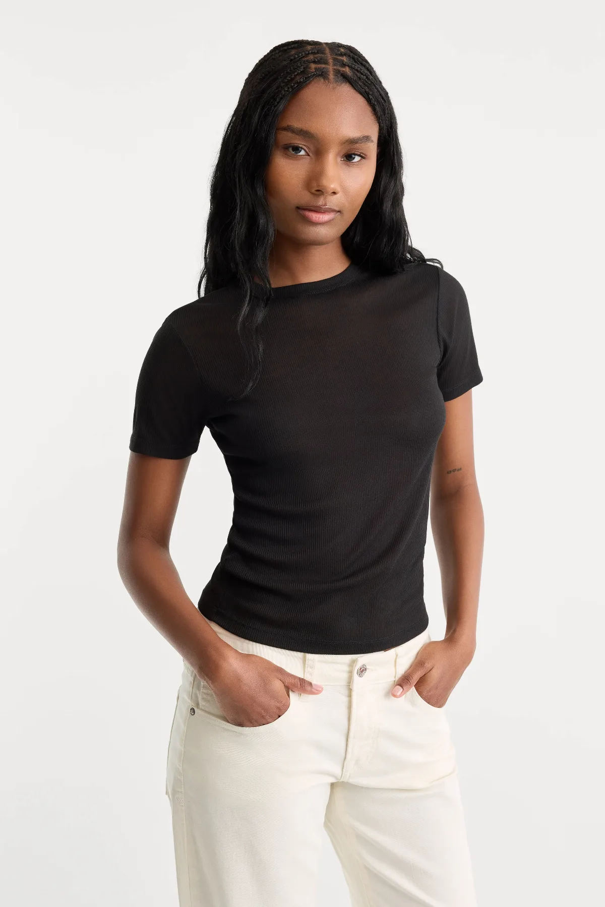 The Sheer Rib Tee by Khloé Kardashian