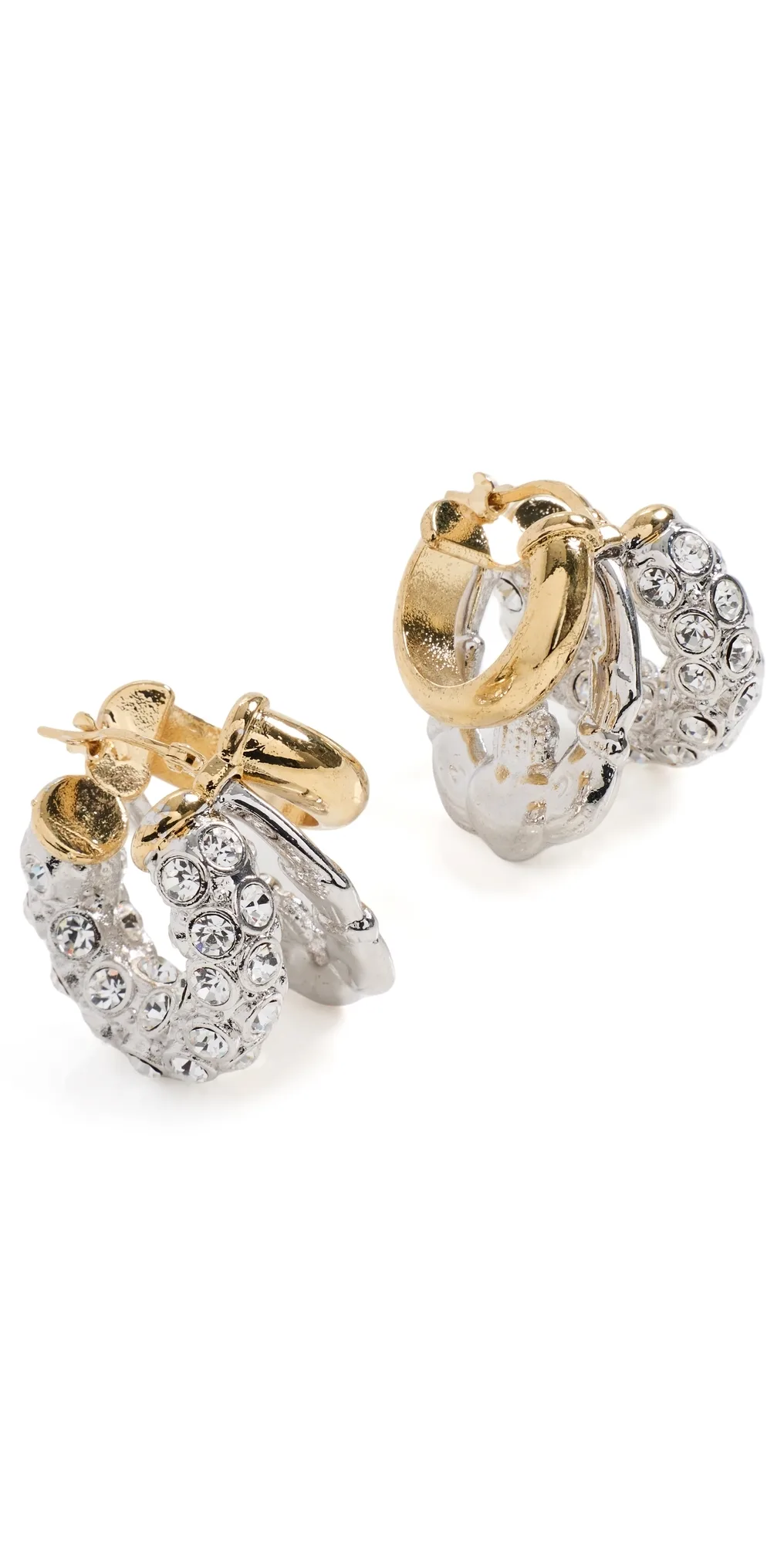 Stacked Rhinestone Hoop Earrings